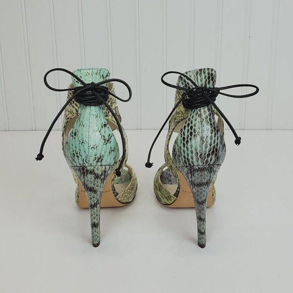 MISMATCHED Brian Atwood Uma Snakeskin Multicolored High Heels Sandals SH-034 - Picture 8 of 15